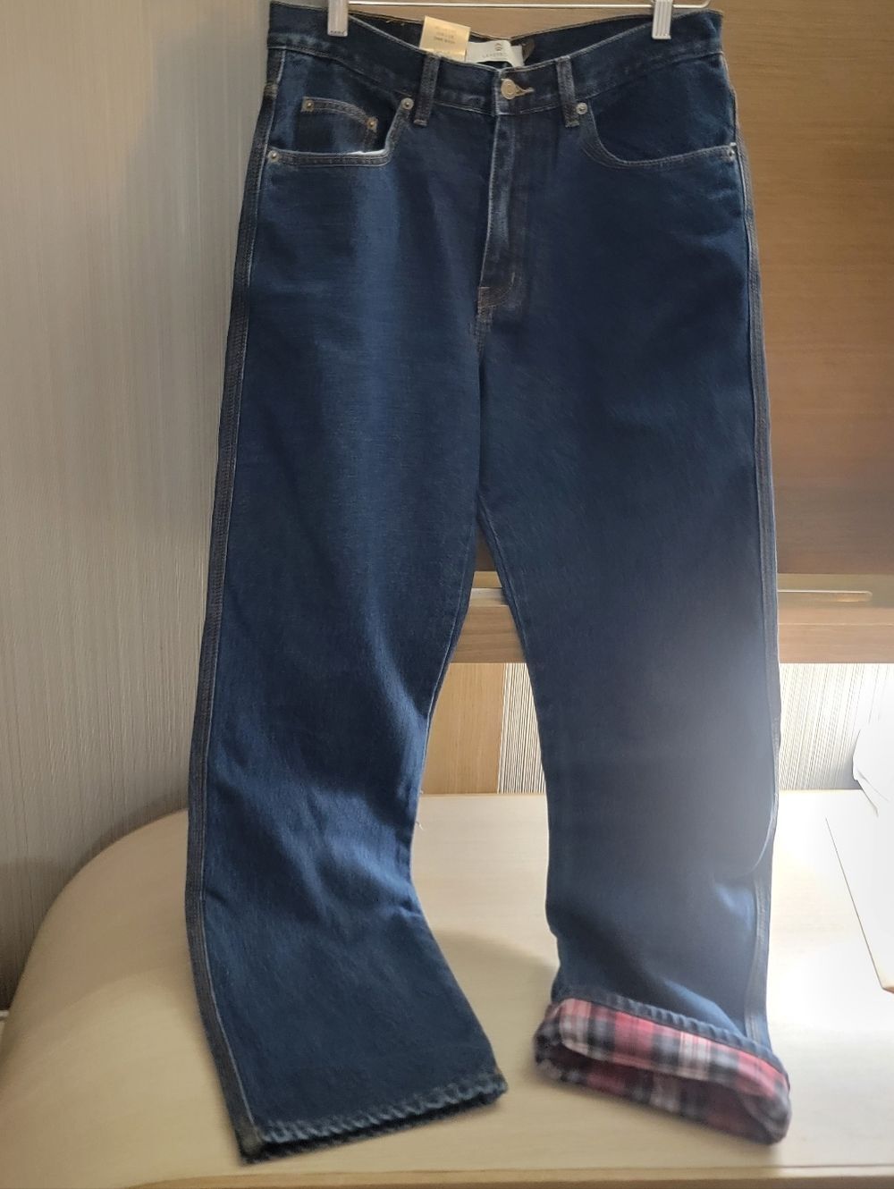 🆕️👖Lanesboro Outdoors Plaid Lined Jeans, Sz 32W X32L